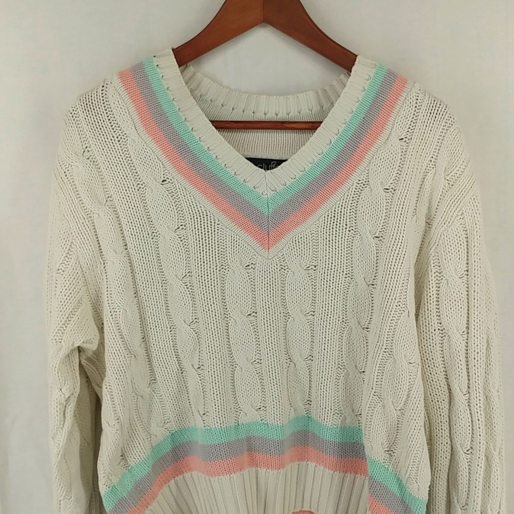 Duffel V-Neck Pastel Rainbow Fairy Kei Sweater